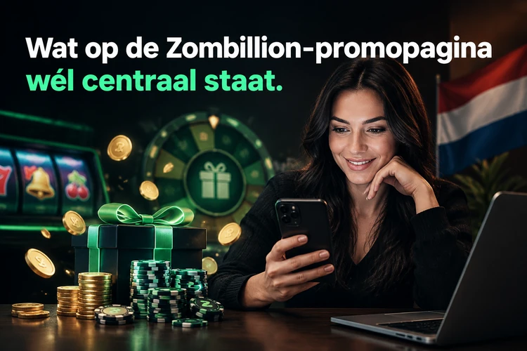 Wat op de Zombillion-promopagina wél centraal staat
